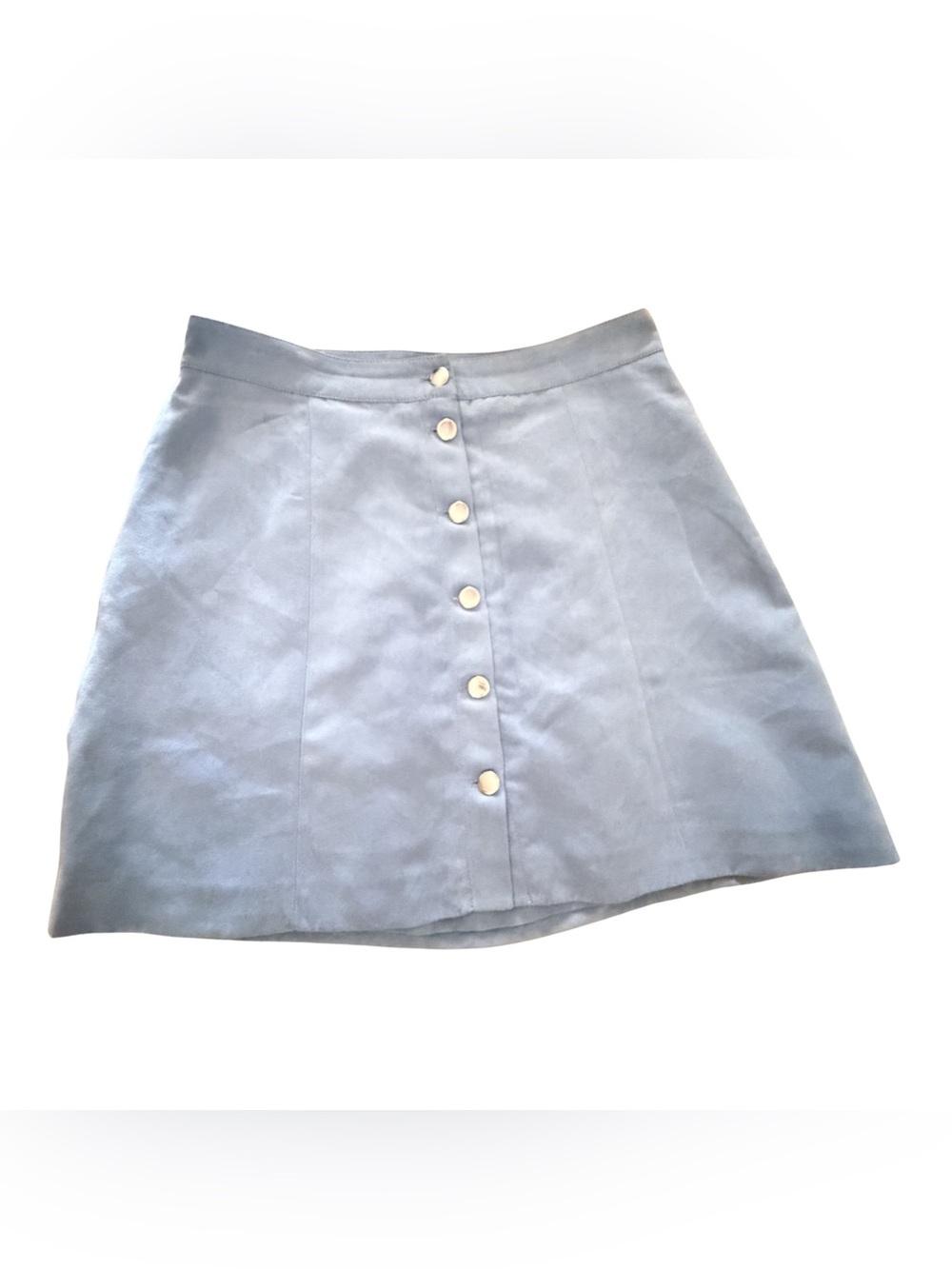 Divided Pale Blue Button-Front Midi Skirt